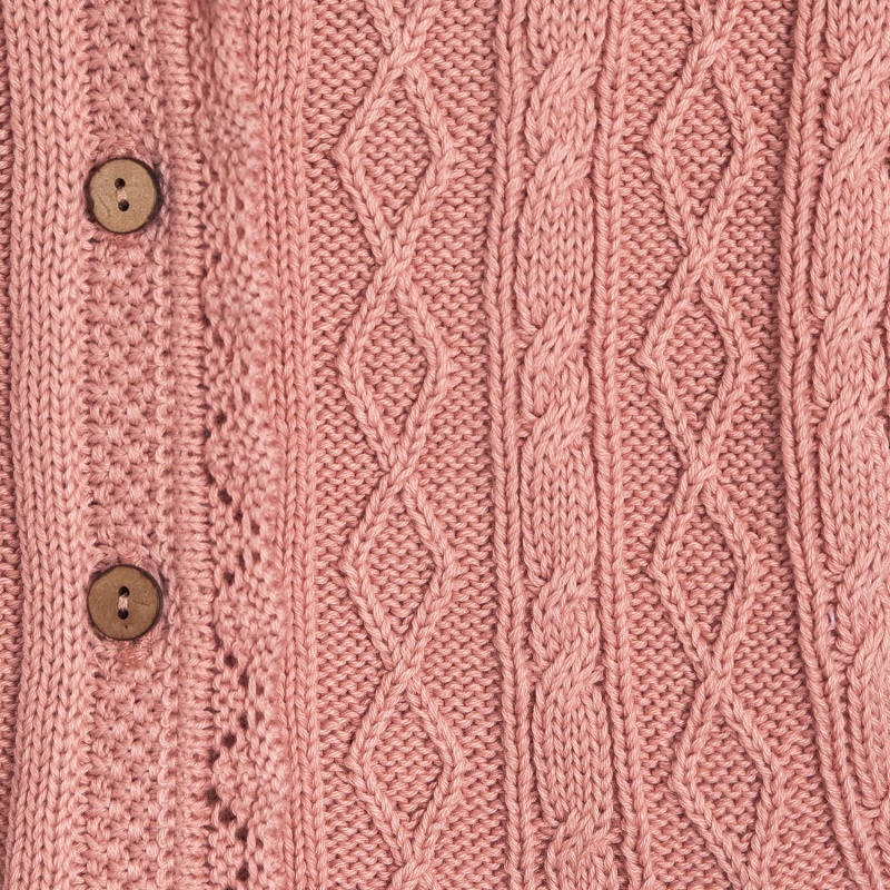 saco con cuello smocking rosa cal