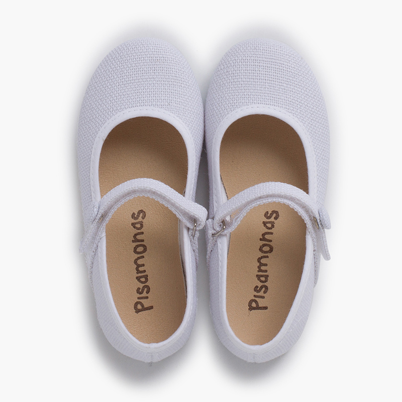 merceditas lino tira adherente boton blanco