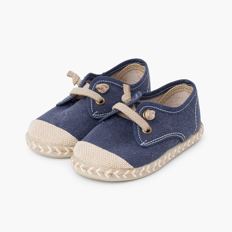 blucher niño yute azul marino