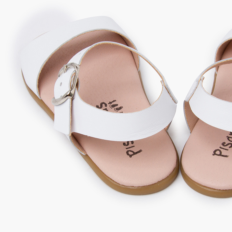sandalias barefoot hebilla blanco
