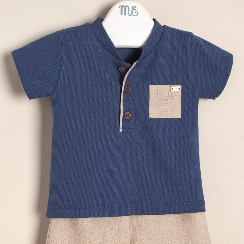 conjunto de remera en pique con bermuda de lino vito