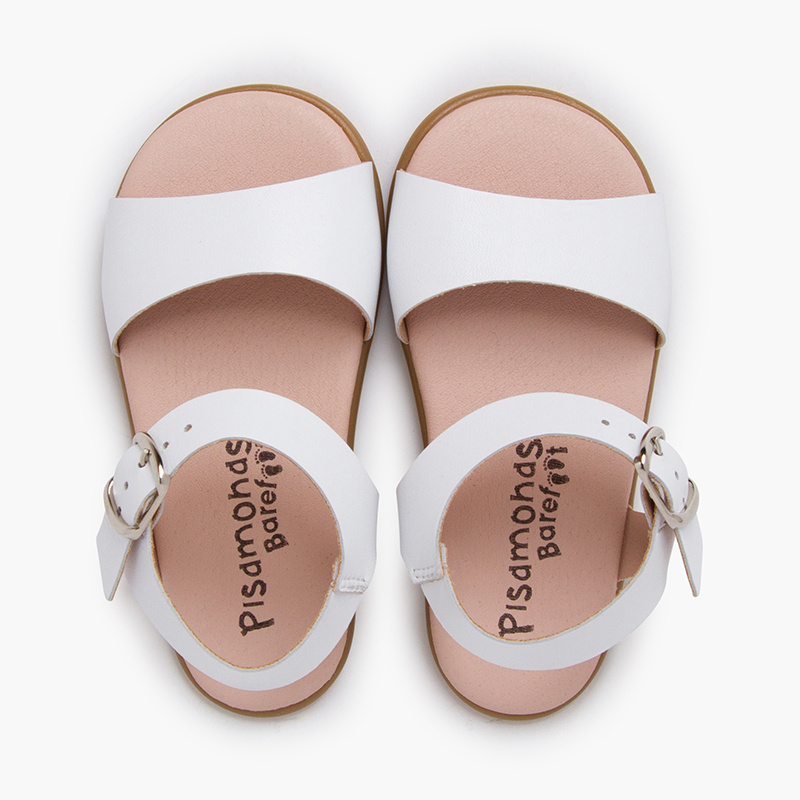 sandalias barefoot hebilla blanco