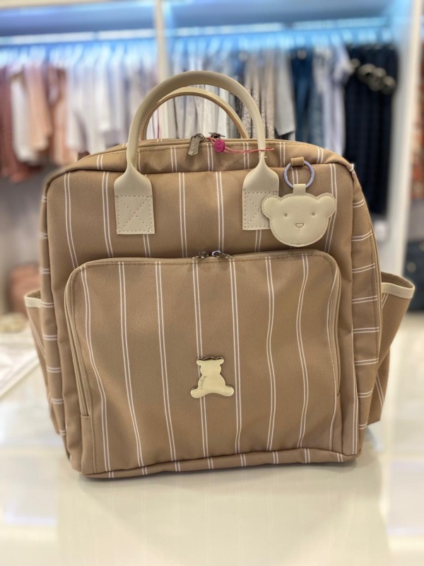 mochila vintage bear beige