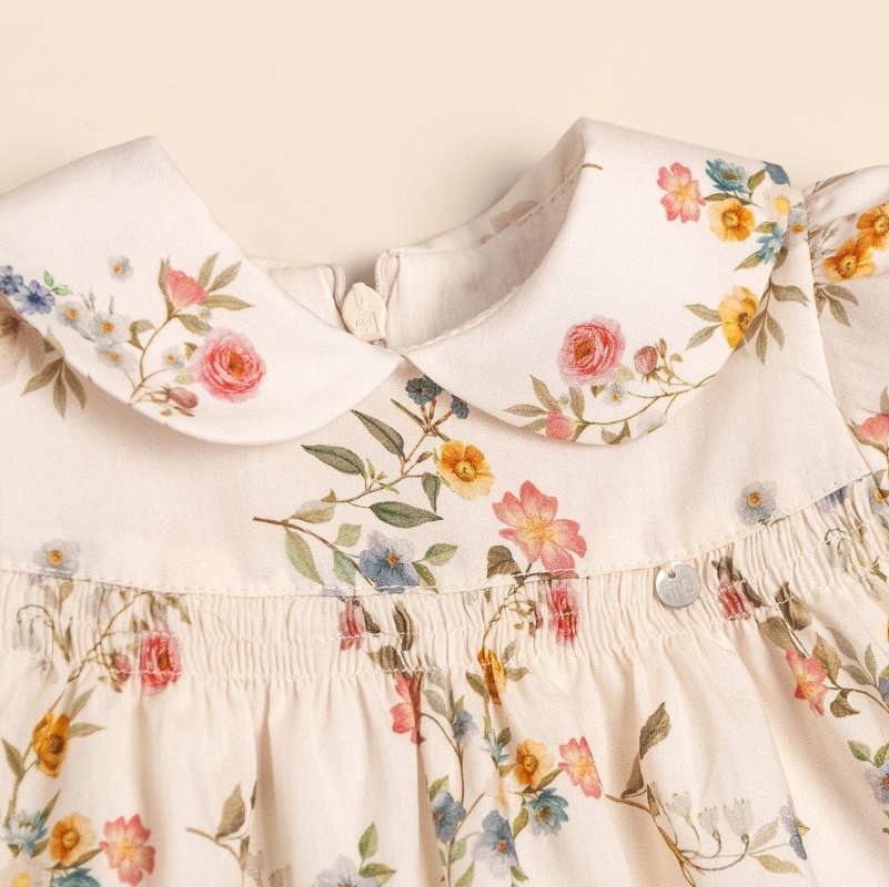 vestido de bb poplin de algodon estampado anna