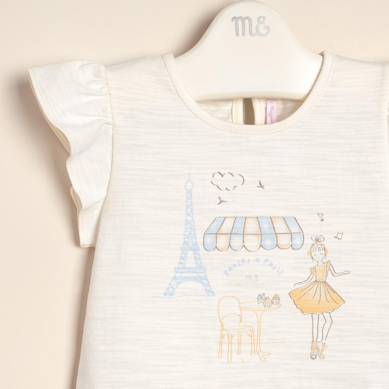 remera estampada bonjour paris crudo