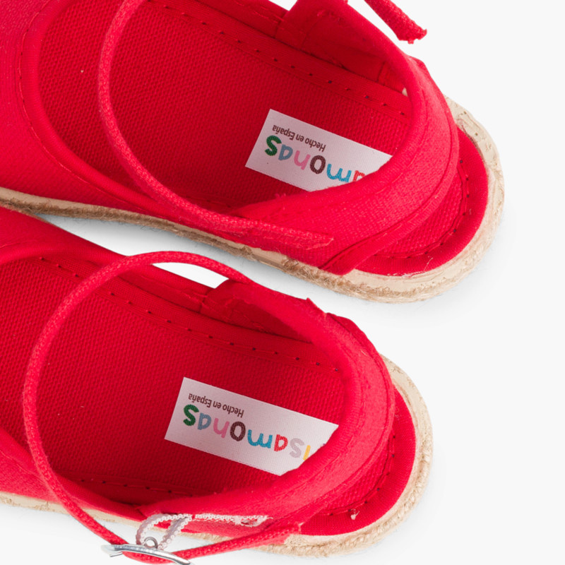alpargata niña con hebilla rojo