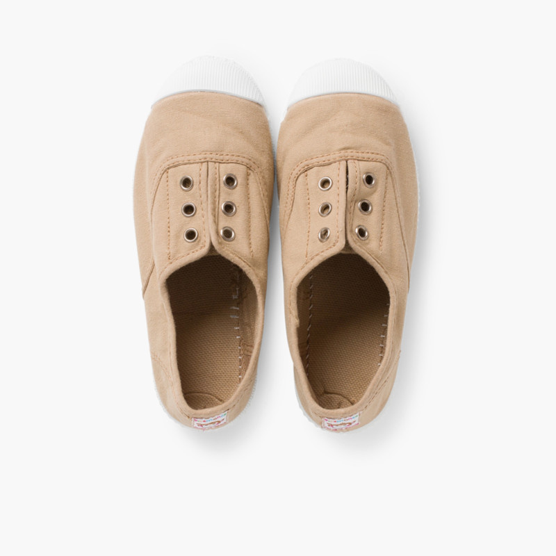 zapatillas lona sin cordones arena