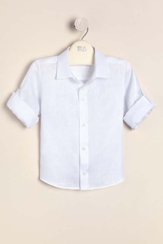 camisa de lino blanco