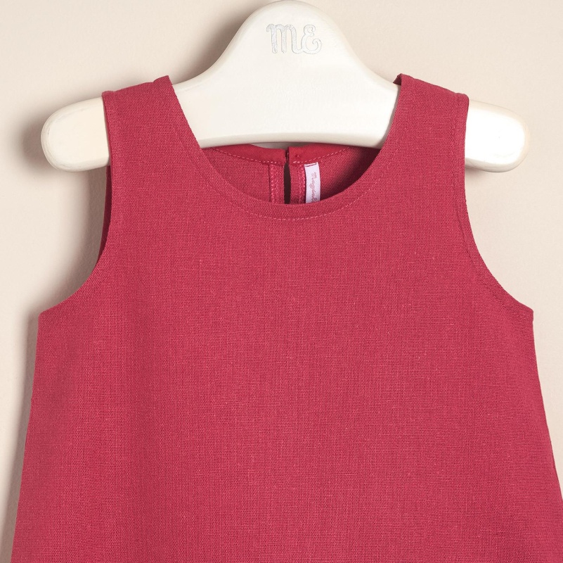 batita con volados en lino azalea