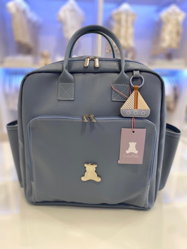 mochila vintage azul