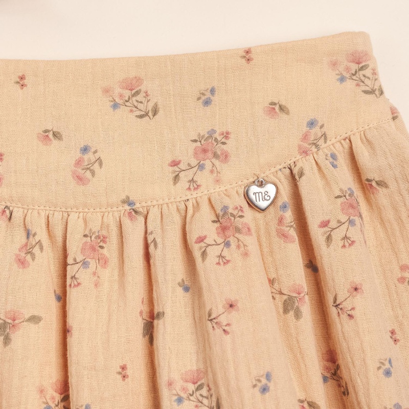 pollera en gasa estampado miel