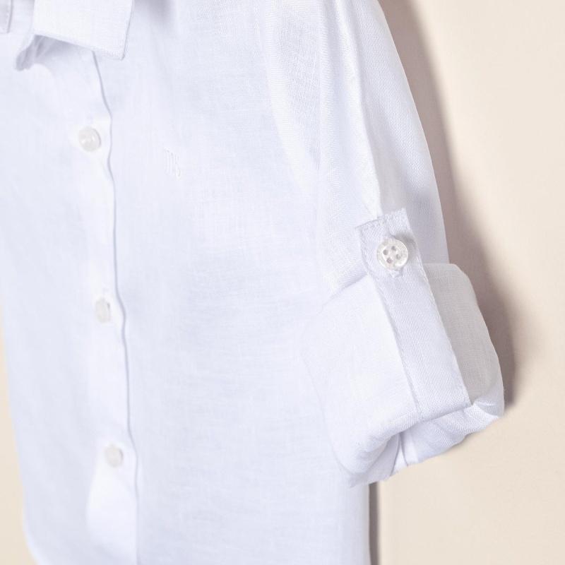 camisa de lino blanco