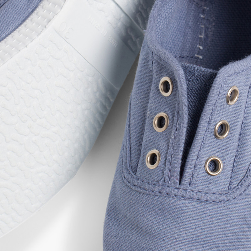 zapatillas lona sin cordones azul