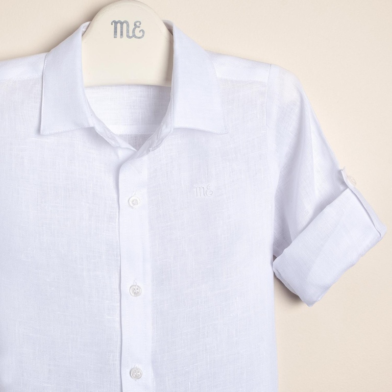 camisa de lino blanco