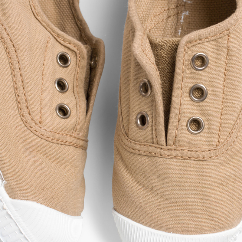 zapatillas lona sin cordones arena