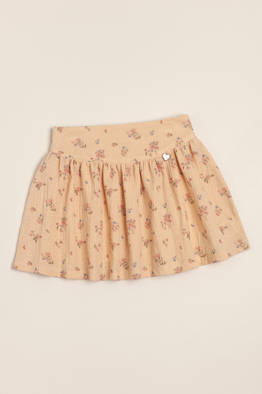 pollera en gasa estampado miel