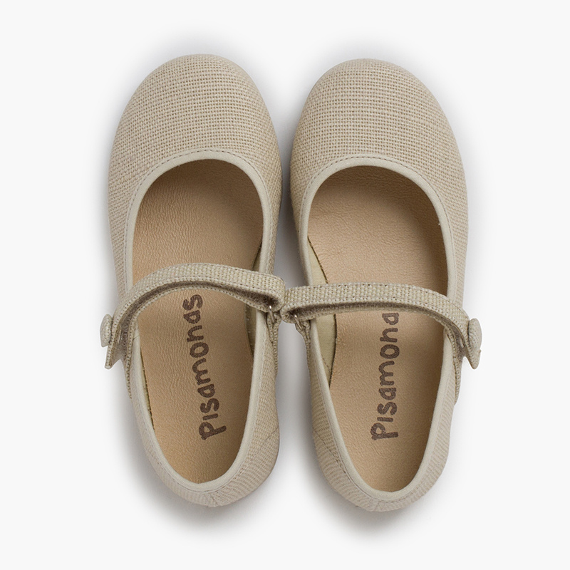 merceditas lino tira adherente boton taupe