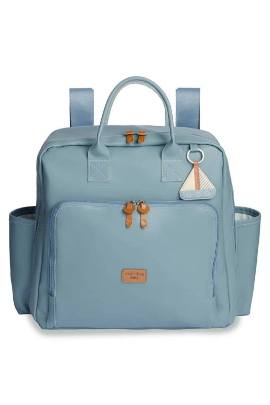 mochila vintage azul