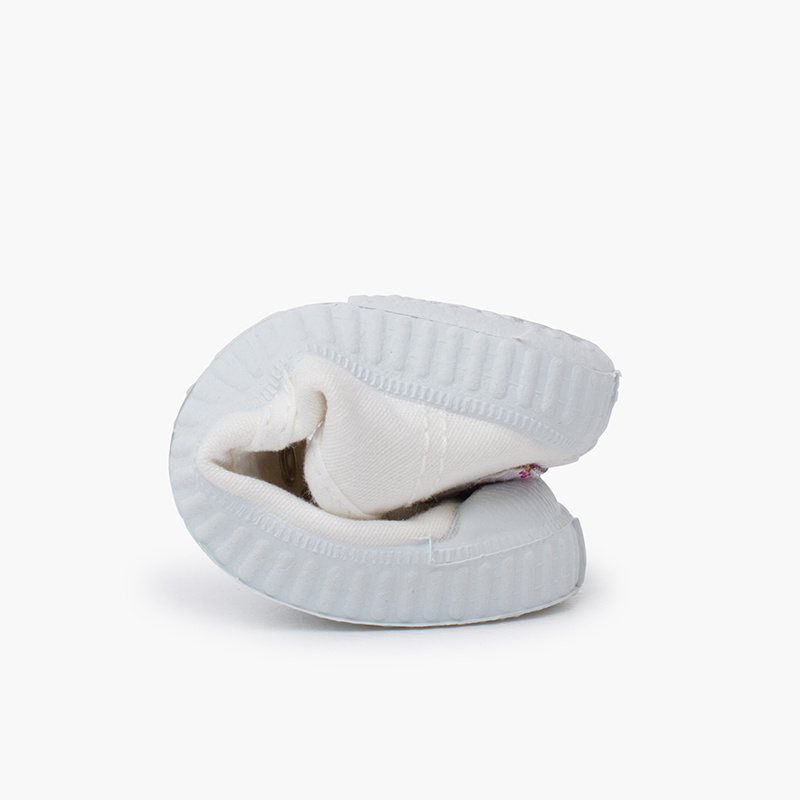 zapatillas lona sin cordones blanco