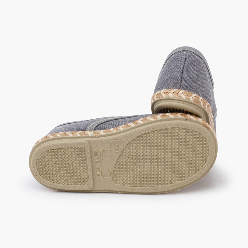 bluncher niño lona yute bicolor azul gris