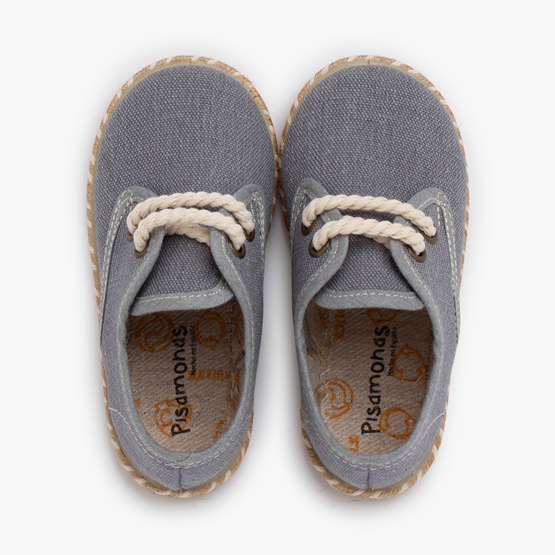 bluncher niño lona yute bicolor azul gris