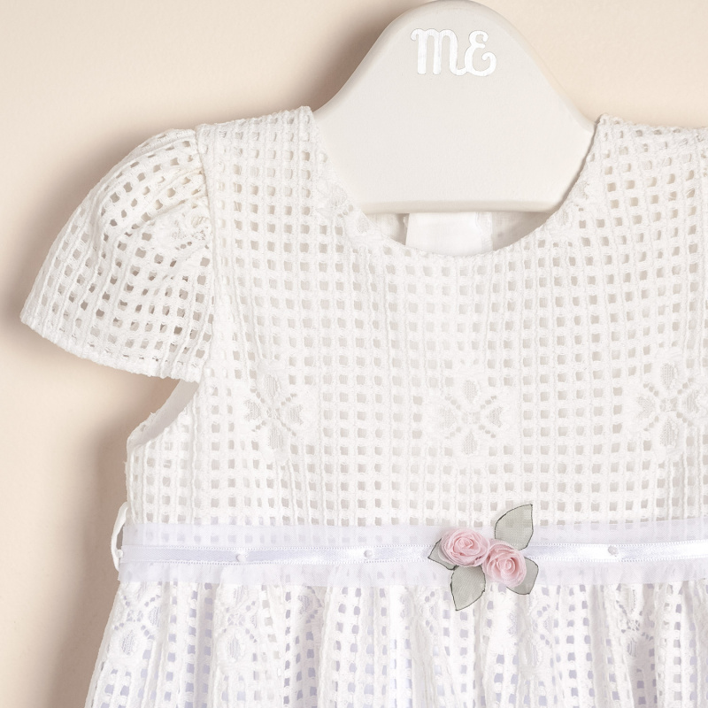 vestido en tejido calado con flores jazmin