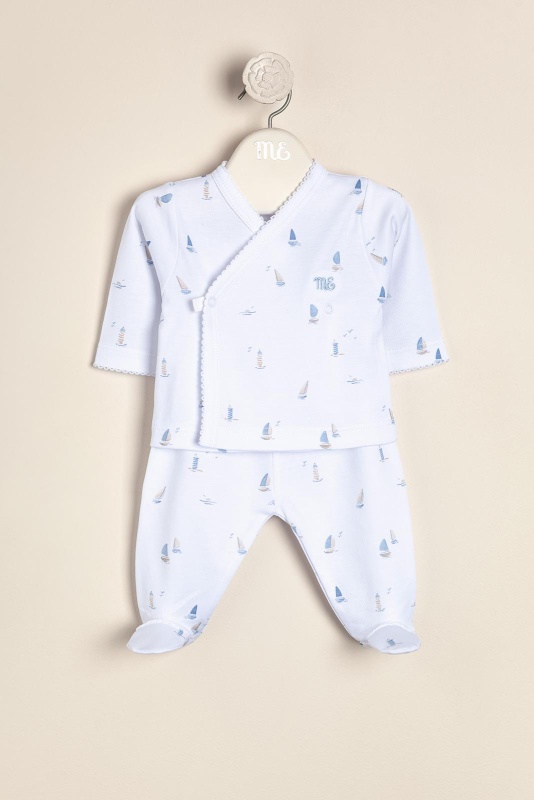 conjunto batita y ranita pima onda blu