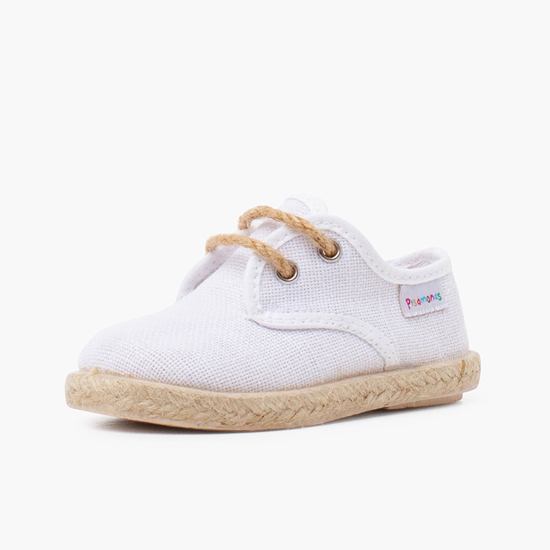 blucher lino cordones yute blanco