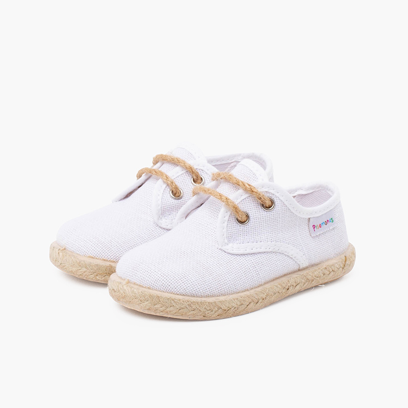blucher lino cordones yute blanco