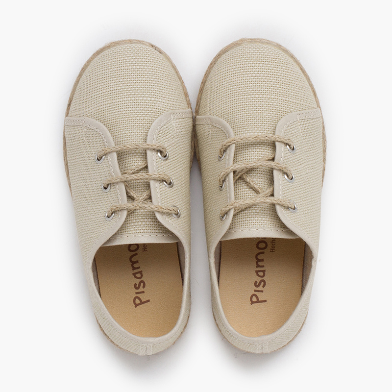 blucher lino cordones y yute beige