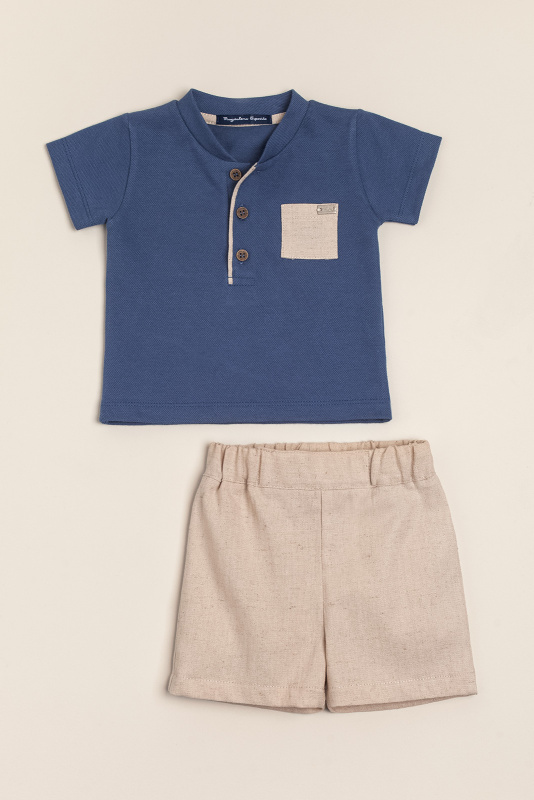conjunto de remera en pique con bermuda de lino vito