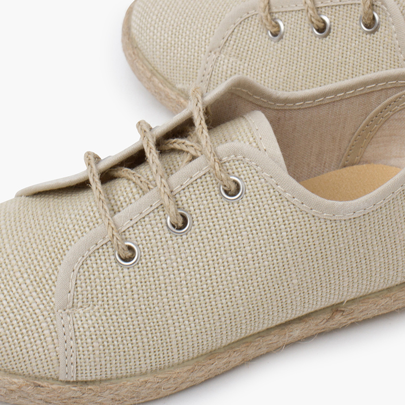 blucher lino cordones y yute beige