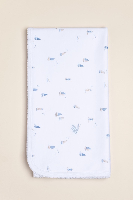 manta pima estampado onda blu