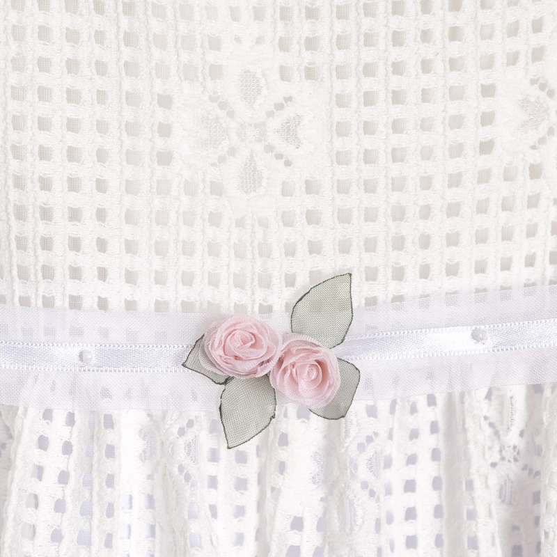 vestido en tejido calado con flores jazmin