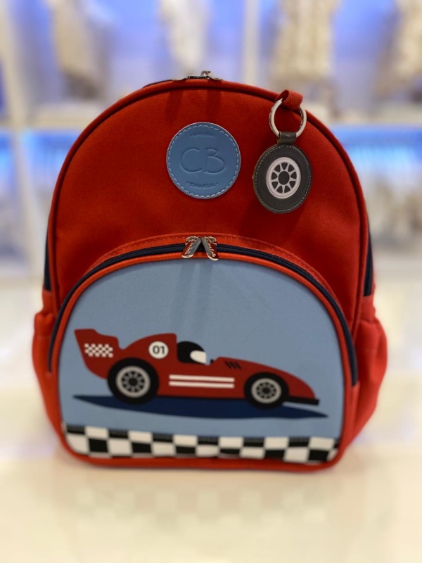 mochila kids carros rojo