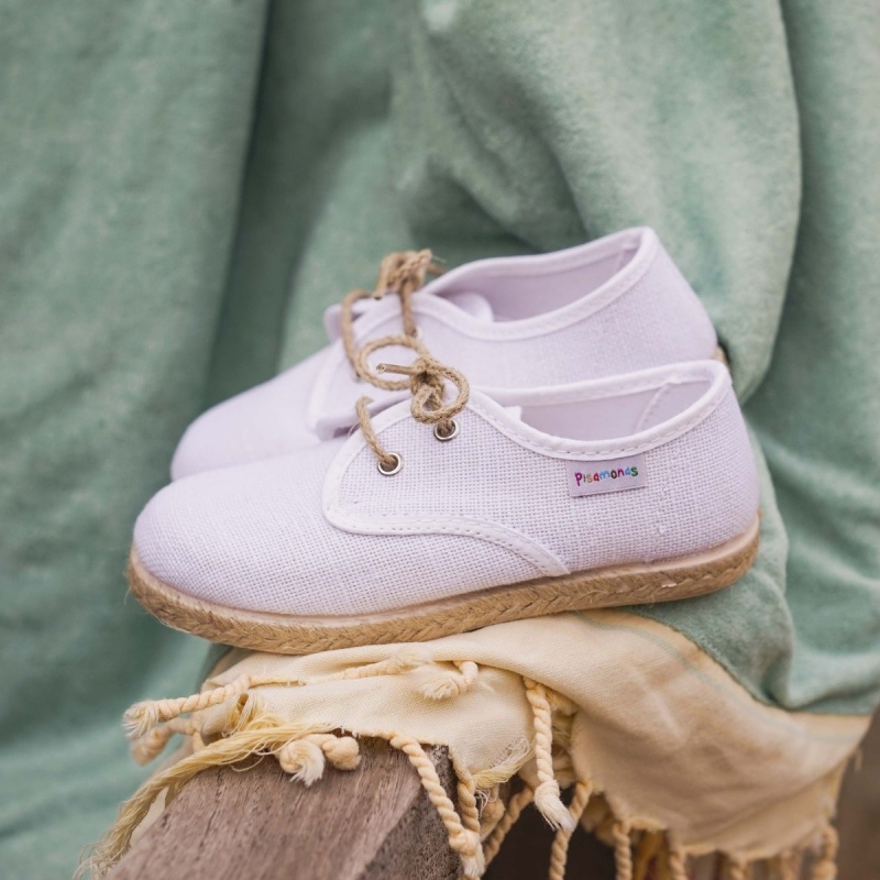 blucher lino cordones yute blanco