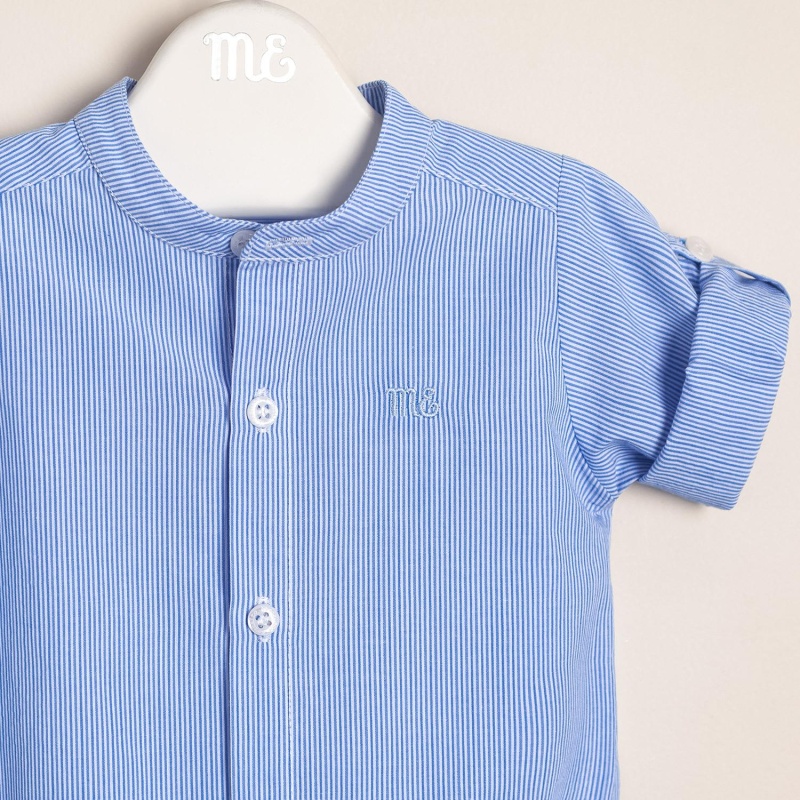 body camisa con cuello mao rayado agus