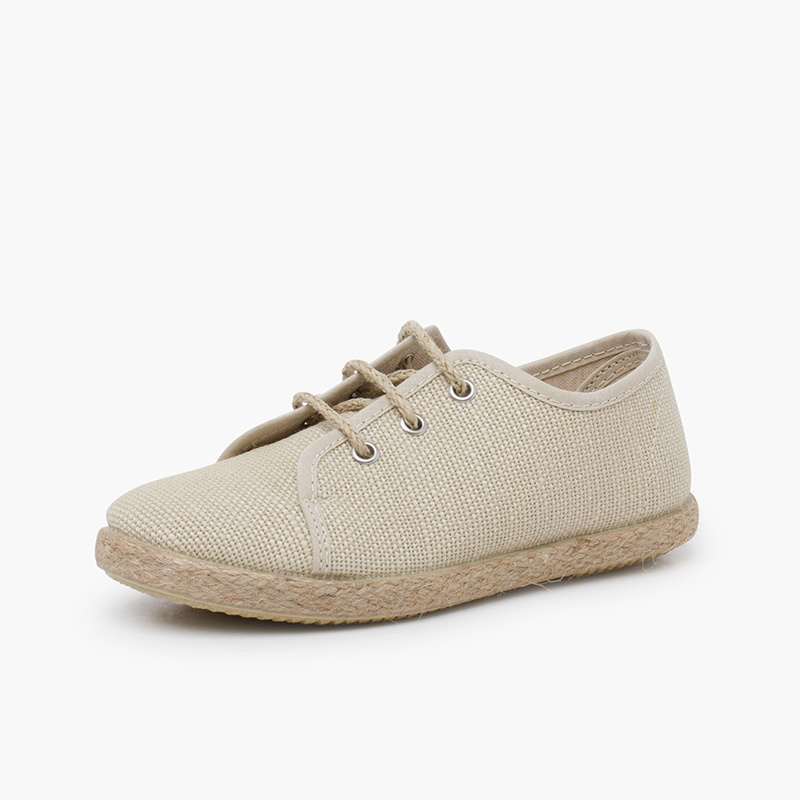 blucher lino cordones y yute beige