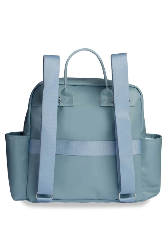 mochila vintage azul