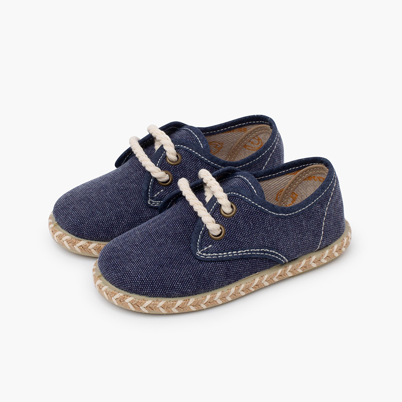 bluncher niño lona yute bicolor azul marino