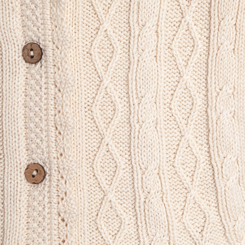 saco con cuello smocking crudo