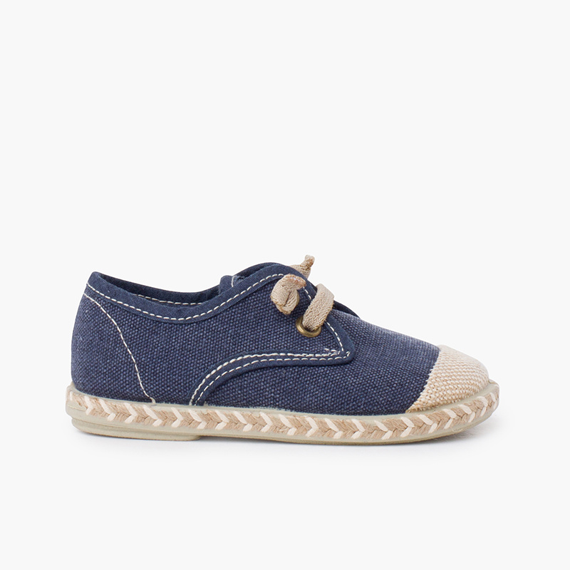 blucher niño yute azul marino