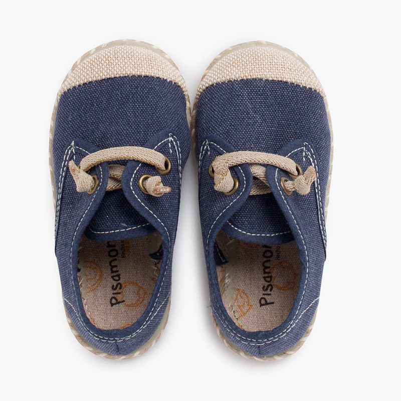 blucher niño yute azul marino