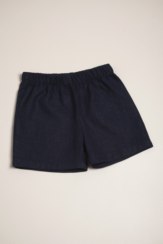 short de lino lu azul