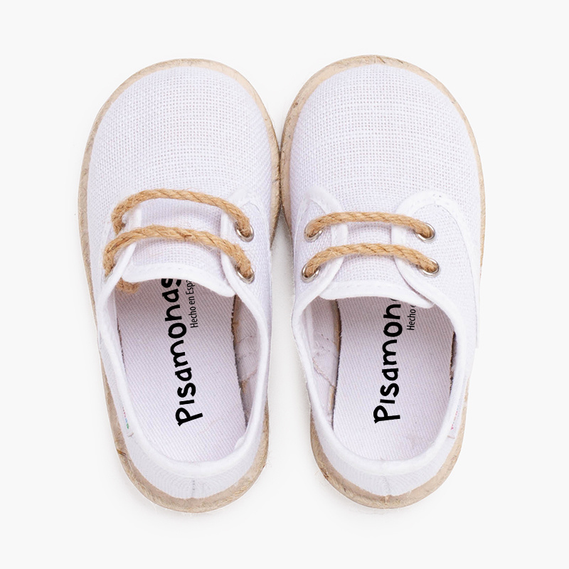 blucher lino cordones yute blanco