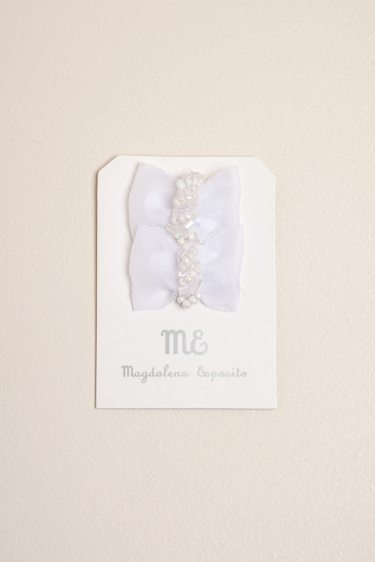 par de moño velcro blanco