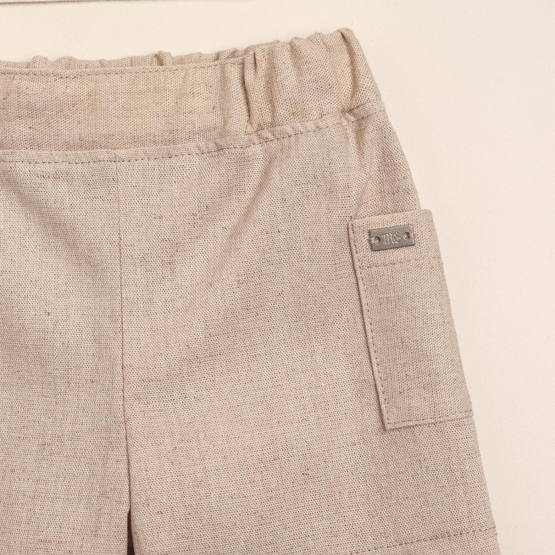 conjunto de remera estampada con short de lino