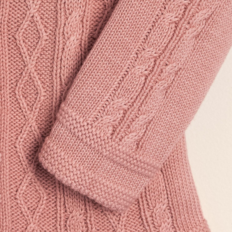 saco con cuello smocking rosa cal