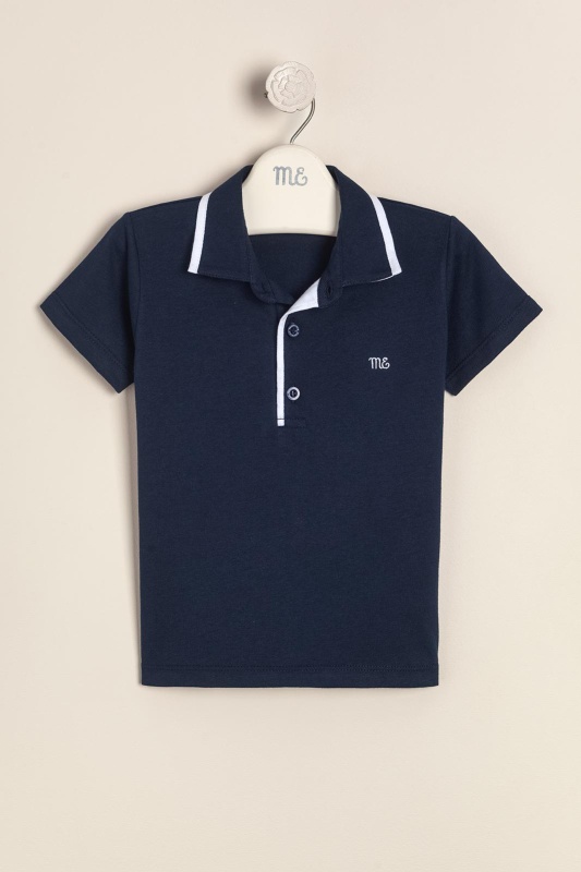 remera con cuello combinado az/bco