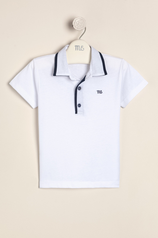 remera con cuello combinado bco/az